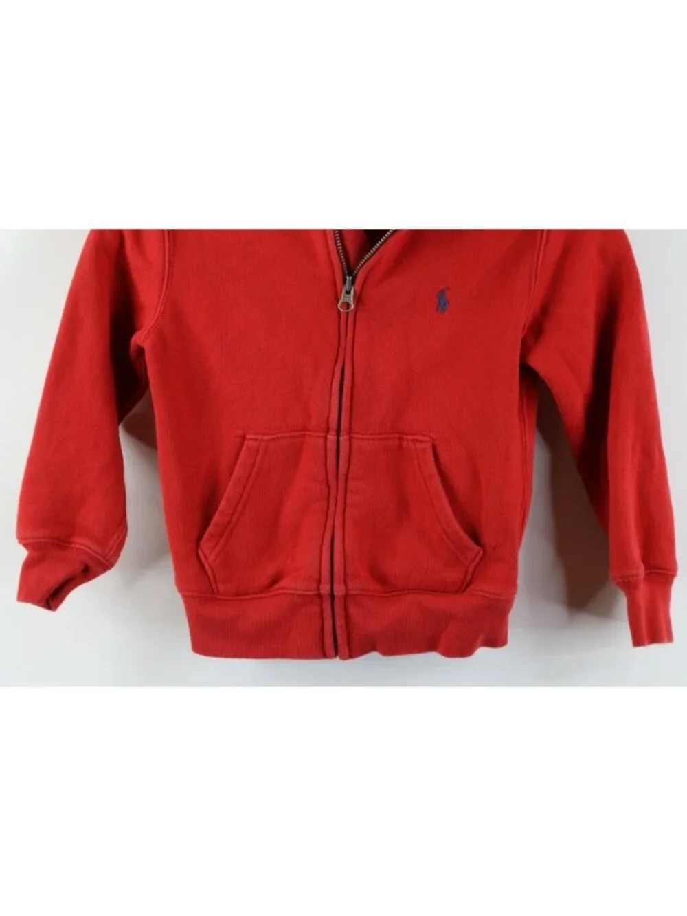 Vintage Ralph Lauren Boys Girls Toddler 4 4T Full Zip Hoodie Sweatshirt Red